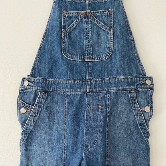 GAP Relaxed Ankle Denim Overalls Medium Indigo - Picture 6 of 16